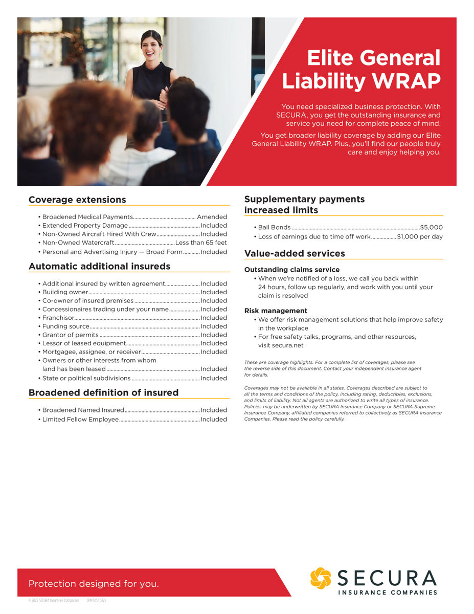 Elite General Liability WRAP Sell Sheet